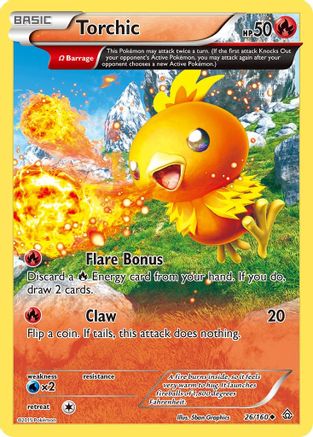 Torchic (Omega) 026/160 [XY  Primal Clash]  - Reverse Holofoil