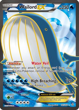 Wailord EX (147 Full Art) 147/160 [XY  Primal Clash]  - Holofoil