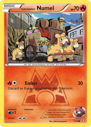 Team Magma's Numel 001/34 [Double Crisis]  - Reverse Holofoil