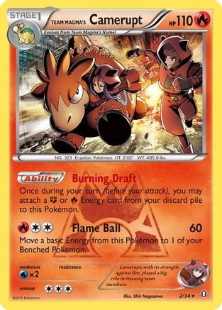 Team Magma's Camerupt 002/34 [Double Crisis]  - Holofoil