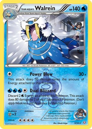 Team Aqua's Walrein 005/34 [Double Crisis]  - Reverse Holofoil
