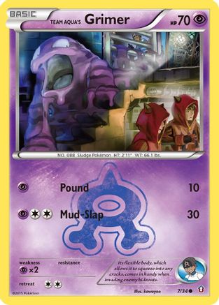 Team Aqua's Grimer 007/34 [Double Crisis]  - Reverse Holofoil