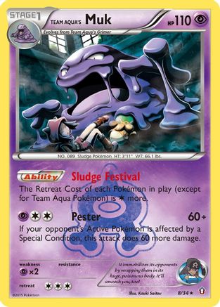 Team Aqua's Muk 008/34 [Double Crisis]  - Holofoil