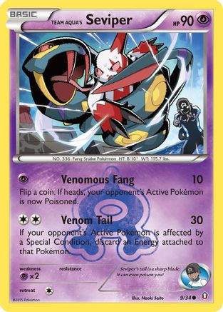 Team Aqua's Seviper 009/34 [Double Crisis]  - Reverse Holofoil