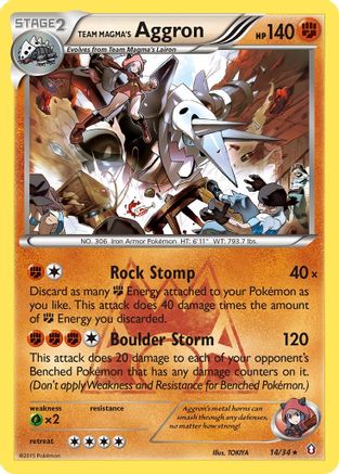 Team Magma's Aggron 014/34 [Double Crisis]  - Reverse Holofoil