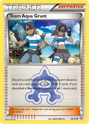 Team Aqua Grunt 026/34 [Double Crisis]  - Reverse Holofoil