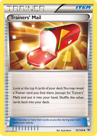 Trainers' Mail 092/108 [XY  Roaring Skies]  - Reverse Holofoil